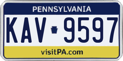 PA license plate KAV9597