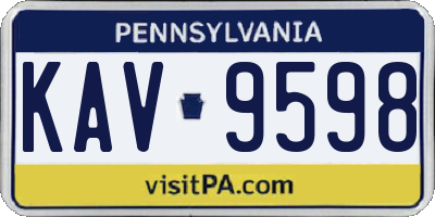 PA license plate KAV9598