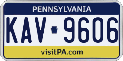 PA license plate KAV9606