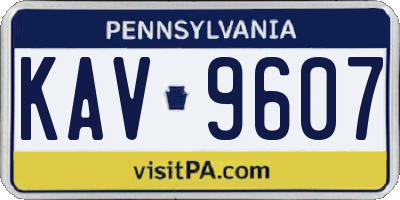PA license plate KAV9607