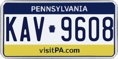PA license plate KAV9608