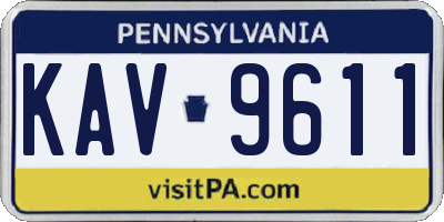 PA license plate KAV9611
