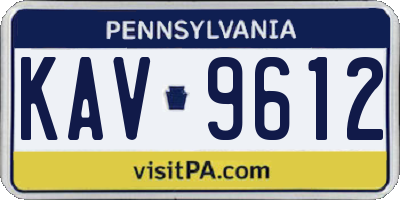 PA license plate KAV9612