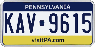 PA license plate KAV9615