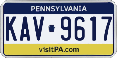 PA license plate KAV9617