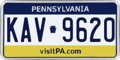 PA license plate KAV9620