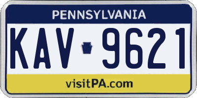 PA license plate KAV9621