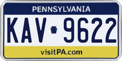 PA license plate KAV9622