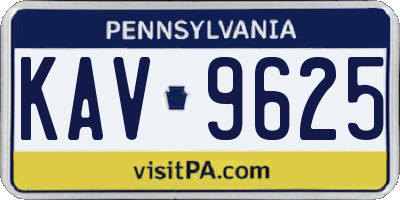 PA license plate KAV9625