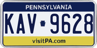 PA license plate KAV9628