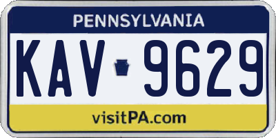 PA license plate KAV9629