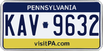 PA license plate KAV9632