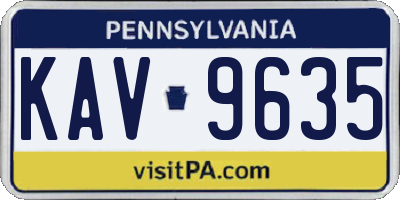 PA license plate KAV9635