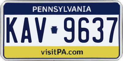 PA license plate KAV9637