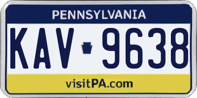 PA license plate KAV9638