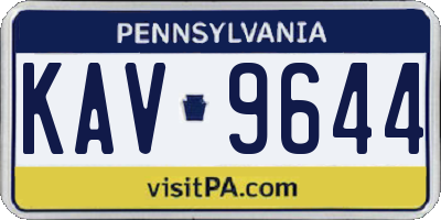 PA license plate KAV9644