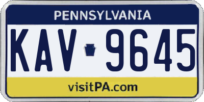 PA license plate KAV9645