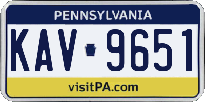 PA license plate KAV9651