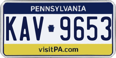 PA license plate KAV9653