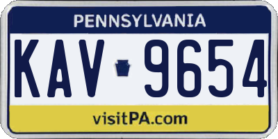 PA license plate KAV9654