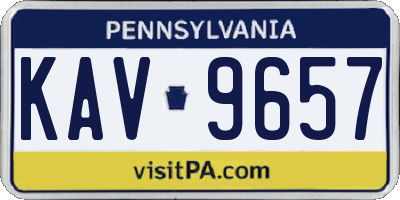 PA license plate KAV9657