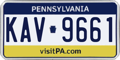PA license plate KAV9661