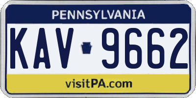PA license plate KAV9662