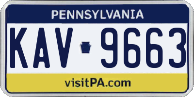 PA license plate KAV9663