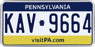 PA license plate KAV9664