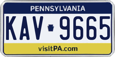 PA license plate KAV9665