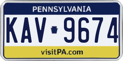 PA license plate KAV9674