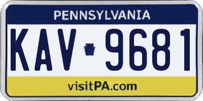 PA license plate KAV9681