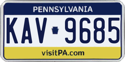 PA license plate KAV9685
