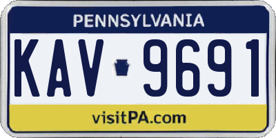 PA license plate KAV9691