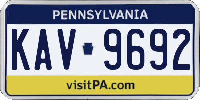 PA license plate KAV9692
