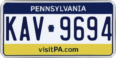 PA license plate KAV9694