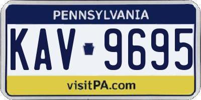 PA license plate KAV9695