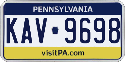 PA license plate KAV9698