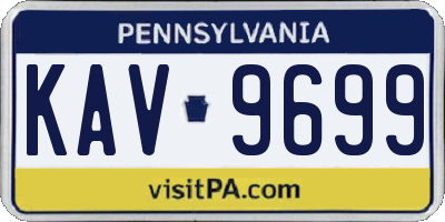 PA license plate KAV9699