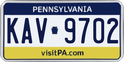 PA license plate KAV9702