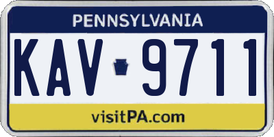 PA license plate KAV9711