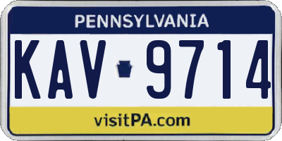 PA license plate KAV9714