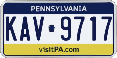 PA license plate KAV9717