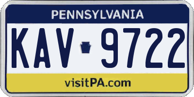 PA license plate KAV9722