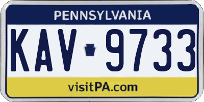 PA license plate KAV9733