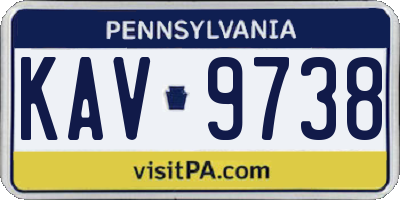 PA license plate KAV9738