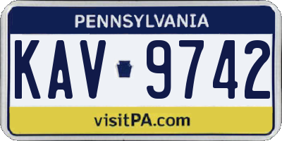 PA license plate KAV9742