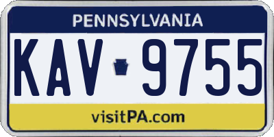 PA license plate KAV9755