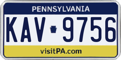 PA license plate KAV9756