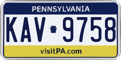 PA license plate KAV9758